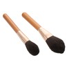 Baluue Practical Makeup Double-ended Blush Powder Brush Wooden Handle Multipurpose