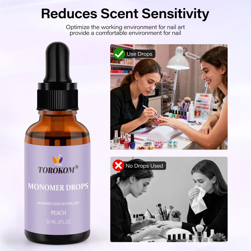 TOROKOM Monomer Odor Neutralizer: 30 ml Peach Scent Odor Out