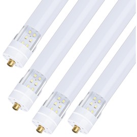 BSK.BESTKA (4-Pack),T8/T10/T12 8FT LED Tube Light, Single Pin FA8 Base, 100W 15000LM 6000K Cold White, 180 Degree Flat Shaped LED Fluorescent Bulb (250W Equiv.), Frosted Cover, Dual-Ended Power