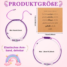 Livdouyu Unicorn Bracelet Girls with Adjustable Braided Rope Beautiful Children's Bracelet Unicorn Gifts for Girls with Card