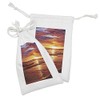 Ambesonne Hawaiian Fabric Pouch Set of 2, Dramatic Picture of