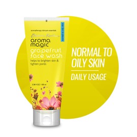 Aroma Magic Grapefruit Face Wash | Daily Cleanser for Normal to Oily Skin | Controls Oil, Tightens Pores, Revives & Refreshes Skin | Day & Night Use | 3.38 Fl Oz (100ml)