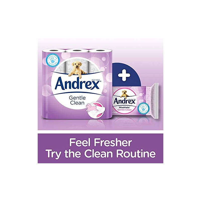 Andrex Gentle Clean Toilet Rolls - 4 Toilet Roll Pack