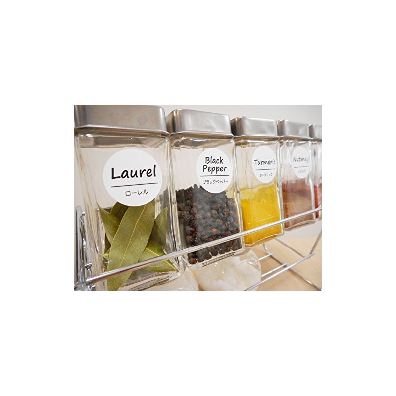 LALABEL Condiment Labels, Cafe Style Design, Spice, Herb Labels, 48