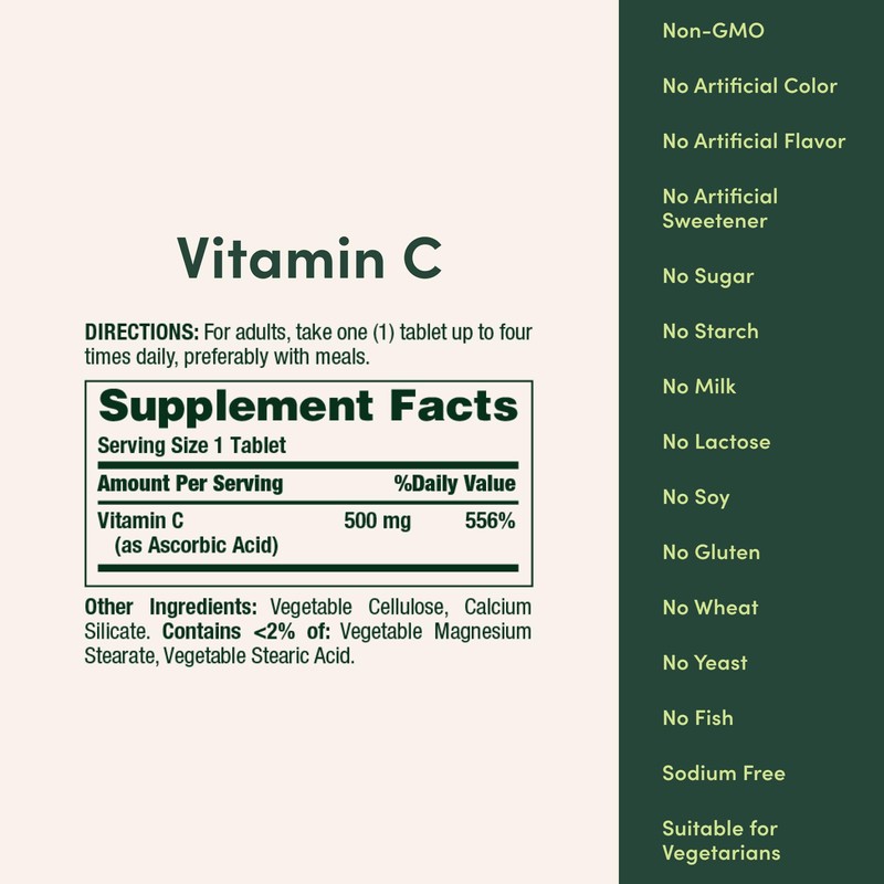 Nature's Bounty Vitamin C 500mg, Supports a Healthy Immune System,