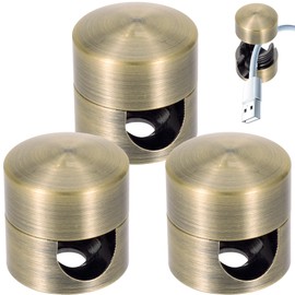 Lekgavd 3 Sets Phone Charger Cord Holder, Metal Cable Anchors for Nightstand, Adhesive Cord Clip Cable Organizers, Wire Management for Office Home Desktop - Antique Copper