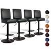 PU Leather Bar Stool Covers with Backs, 4 Pack Stretch