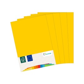 Made in the EU, 50 Sheets of Coloured Paper Sun Yellow A4 80 g/m² CS Paper - Printer Paper, Copy Paper, Universal Paper for Printing, Crafts & Folding in DIN A4 Format, Paper for Home & Office