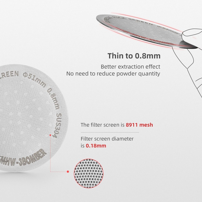 MHW-3BOMBER 58.5 mm Espresso Puck Sieve Metal Coffee Filter Reusable