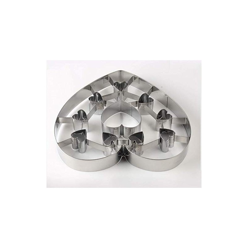 Szxc Large Heart Cookie Cutters With Interior Cut-Outs - Stainless