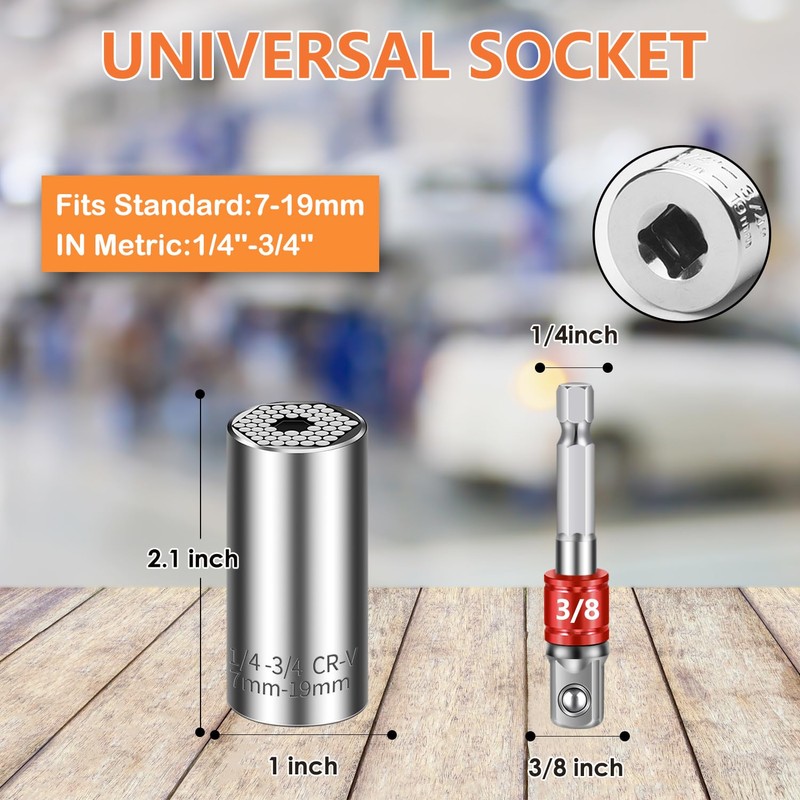 Athlife Universal Socket Set (7-19mm 11-32mm) Super Socket For Unscrew