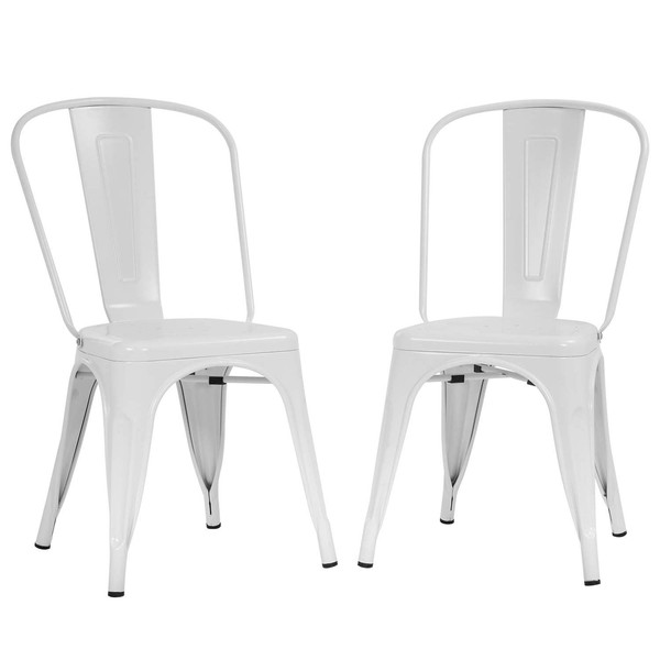 FDW Metal Dining Chairs Set of 2 Indoor Outdoor Chairs Patio Chairs Kitchen Metal Chairs 18 Inch Seat Height Restaurant Chair Metal Stackable Chair Tolix Side Bar Chairs 330LBS Weight Capacity