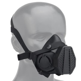 OAREA Tactical Respirator Half Face Gas Mask Replaceable Filter for Military Hunting Airsoft Paintball CS Game Equipment (Color : MA-119-BK)