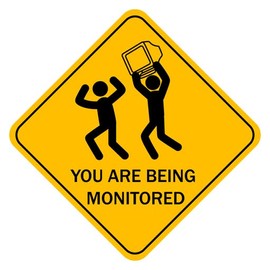 You are Being Monitored Road Sign Sticker Decals, Laptop, Home Decoration, Car, Truck, Funny, Tumblr, Motorcycle Helmet, Bumper Sticker, Made in The U.S.A.