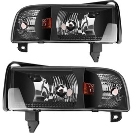 AUTOSAVER88 Headlight Assembly Compatible with 1994-2001 Dodge Ram 1500/1994-2002 Dodge Ram 2500 3500 (without DRL)