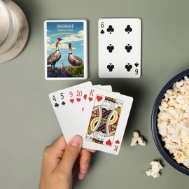 Lantern Press Haleakala National Park, Hawaii, Lithograph Wildlife Series, Nene (52 Playing Cards, Poker Size Card Deck with Jokers)