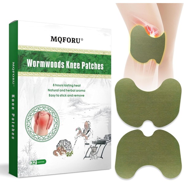 Pain Relief Patch, 32 Pieces, Heat Plasters, Pain Relief Patch, Self-Heating Natural Wormwood Sticker for Neck, Knee, Muscles, Joints, Pain, Pain (Pack of 32)