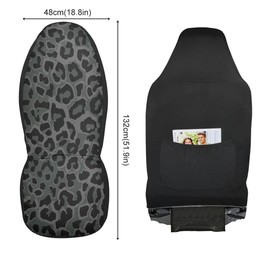 YINGQIGUAN 2 PCS Black Green Leopard Print Car Seat Covers Abstract Cheetah Pattern Wild Animal Skin Texture Vehicle Seat Protector Cushion Cover Universal Car Interior Accessories for Truck Sedan