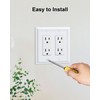 2-Pack Decorative Double Decorator Outlet Cover Plate, Pure White Durable