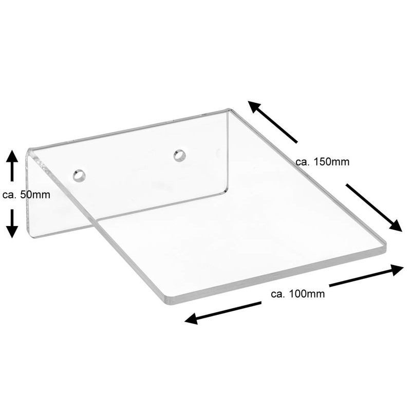 Zeigis Wall Shelf 100 mm Wide 150 mm Deep Acrylic