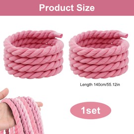 LEMLIN 1 Pair of Thick Shoelaces Pink, Rope Laces 8 mm Round (140 cm), Robust Shoe Laces for Trainers and Sports Shoes for DIY