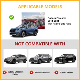 Tuyoung Lockable 220lbs Roof Rack Cross Bars Compatible with Subaru Forester 2014-2024 (Not for Wilderness), Heavy Duty Aluminum Metal Lock Roof Rails Crossbars Rooftop Cargo Bars Luggage Racks