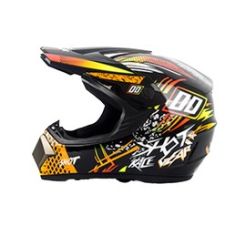 Motorcross Helmet, Off-Road Dirt Bike Helmet, ATV Helmet, Youth Motorcycle Helmet, Unisex Full-face Helmet, Comfortable and Lightweight, FMVSS-218 Safety Certified, 4 Piece Set (Small, Orange Modern)