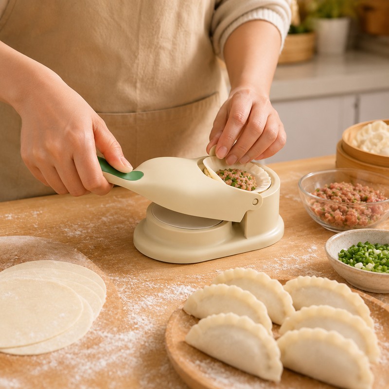 2-in-1 Dumpling Maker for Home Cooking - Dough Press and