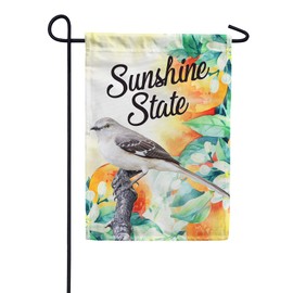 America Forever Florida State Garden Flag- 12.5 x 18 inches- Florida Northern Mockingbird and Oranges USA Regional Yard Outdoor Decorative Double Sided Flag