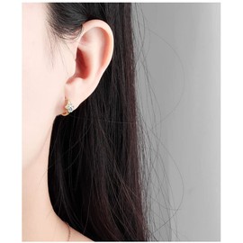 Cute Puppy Cats Paw Print Hoop Earrings for Women Girls Sterling Silver 925 Earrings Zirconia Crystal Small Huggie Hoop Earrings Cartilage Earrings, Gold Plated, Cubic Zirconia