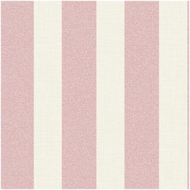 Full Roll - Pink Textured-Look Striped Wallpaper 10.05m x 53cm Roll - Washable Peelable Easy to Hang - Contemporary Versatile Modern Kids Bedroom Living Room Blush Panel