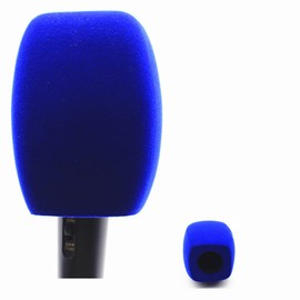 Saidbuds Flocked Microphone Foam Windshields Handheld Microphone Foam Cover Windshield for TV Interview Microphones (Square, Blue) Square