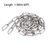 sourcing map Stainless Steel 304 Hardened Proof Coil Chain 1.5m