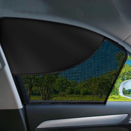 LSTRAGY 2 PCS Car Window Shades, Magnetic Double Layer Car Side Window Sun Shades with Full Shade/Half Shade, Front Window Covers for Driver,Car Accessories