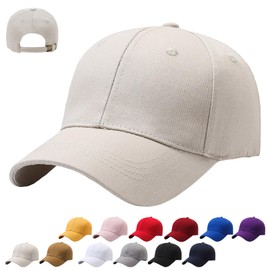 CWENDANER Unisex Baseball Cap, 100% Cotton, Baseball Cap, Sun Protection Cap, One Size, Sun Cap, Adjustable Peaked Cap for Sports, Travel, Outdoor, Plain, Large Red, 56 - 60