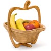 Relaxdays Bamboo Fruit Basket Apple