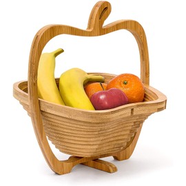 Relaxdays Bamboo Fruit Basket Apple