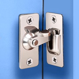 ZiYuya 90 Degree Door Hasp Latch, Right Angle Corner Door Lock Lever Bolt Storage Sliding Door Locking Latch Bolt, Bending Buckle Bolt Cam Lock for Push Barn Door Window (Silver Small Size)