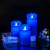 Windshell Blue Flame Candles (Blue LED Light Source), Moving Wick
