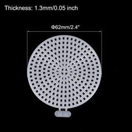 sourcing map 5pcs 6.2cm Plastic Mesh Canvas Sheet 16 Count Round Needlepoint Blank Canvas for Embroidery Knit Crochet Acrylic Yarn Crafting, White