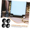 ULTECHNOVO 1set Pu Silent Rubber Replacement Wheels for Suitcases Noise