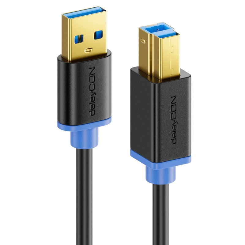 deleyCON 1m USB 3.0 Super Speed Kabel USB A-Stecker zu