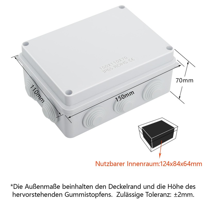 LeMotech ABS Plastic Dustproof Waterproof IP65 Junction Box Universal Electrical
