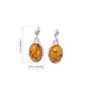 Sterling Silver Baltic Honey Oval Amber Earrings