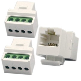 RJ11 CAT3 Ethernet Connector, 4 Pin Female, 5 Piece Set, RJ11 CAT3 4 Pin Screw Terminal Connector