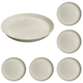 Caribou Living Kalas Plastic Reuseable Plates 19x2cm Kids Dinner Lunch Snack Camping Pastel Colours 6pcs Cream Plates