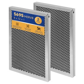 Aliveair 5695 Dehumidifier Filter MERV 8 Washable EZK 8x 11.7 x1 Compatible with Whole-House Dehumidifiers Models 1820, 1820Z, E070, E070KZ, E070KZM E070N, E070T, E070Z Replacement Filter 2 Packs