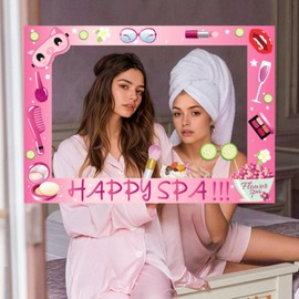 LaVenty Spa Party Photo Booth Props Girls Sleepover Party Accessories Party Decoration for Spa Birthday Party Make Up Party Decorations
