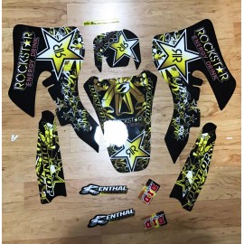 MOTOCROSS GRAPHICS 1999 2000 2002 KAWASAKI KX 125 250 KX250 KX125 GRAPHICS KIT ROCKSTAR GOLD DECALS
