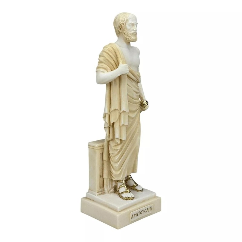Aristotle Sculpture Cast Marble Greek Philosopher Scientist Patina